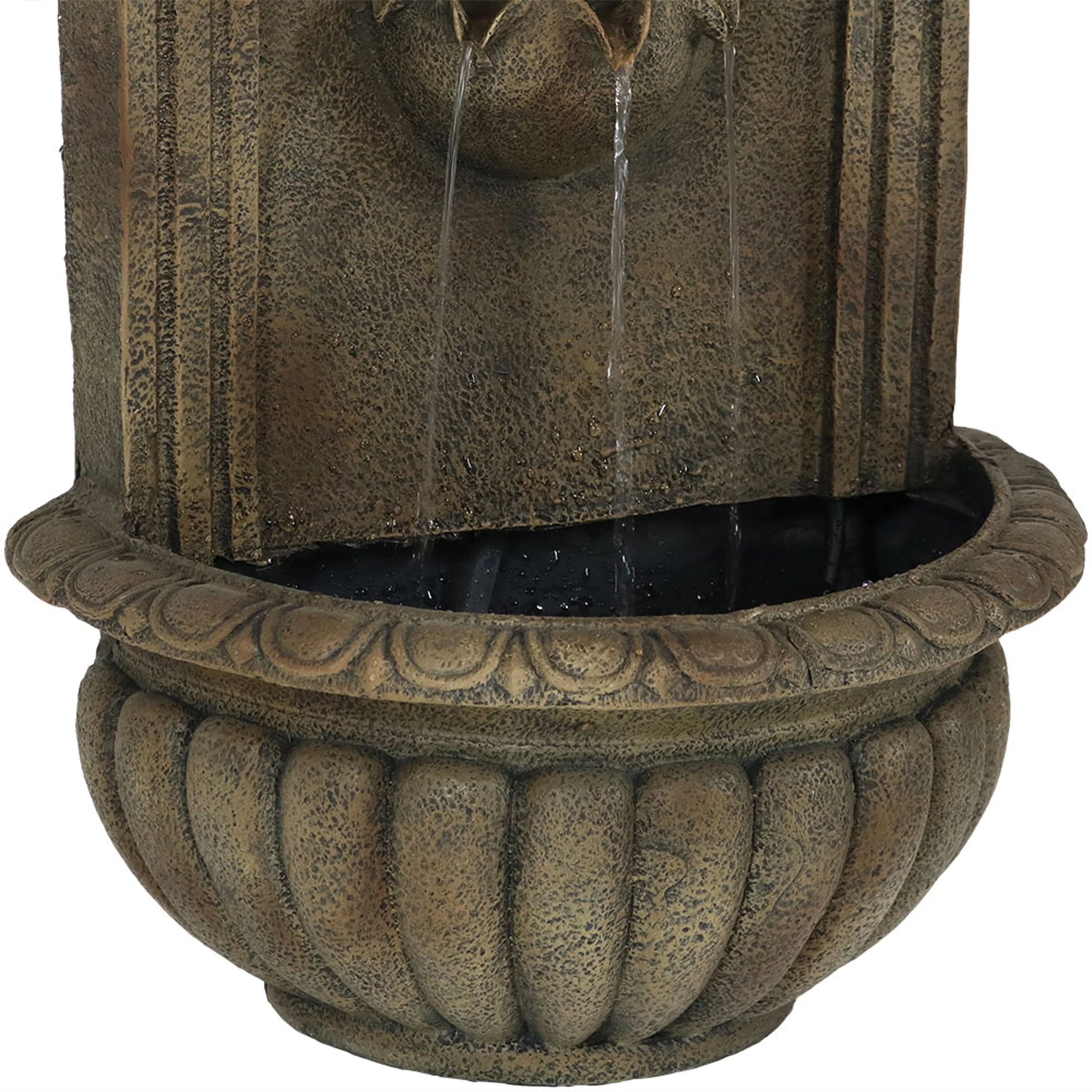 Sunnydaze 27"H Electric Polystone Florence Outdoor Wall-Mount Water Fountain, Florentine Stone Finish - Image 5