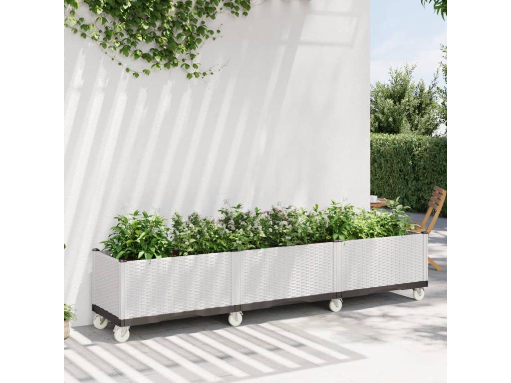 Decoratodo con ruedas PP blanco 240x50x54 cm