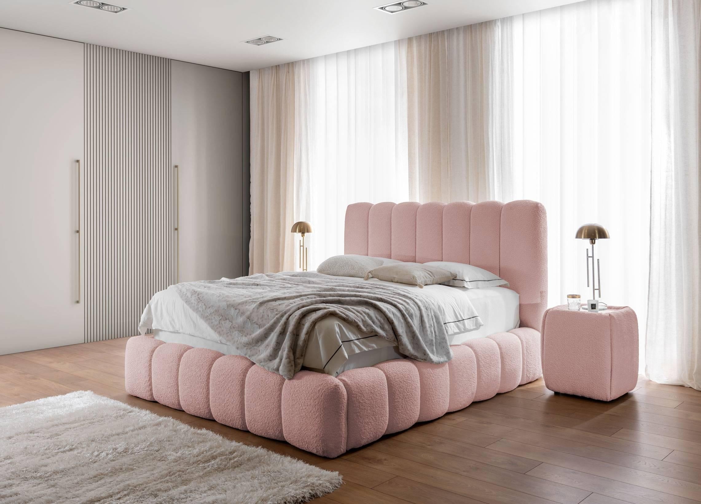Blokker Dawn Bedframe met Opbergruimte - 200 x 200 cm - Oudroze
