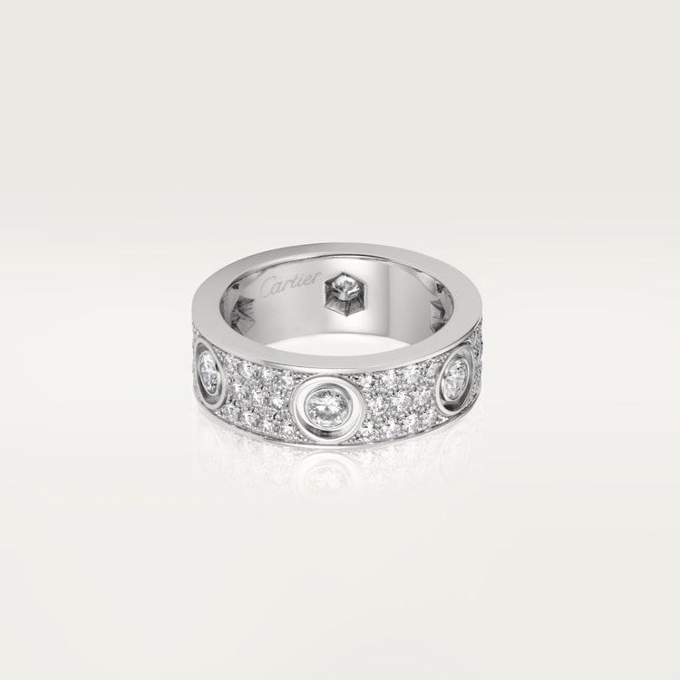 Replicate LOVE ring, classic model, paved, 6 diamonds(1:1 replica) - Original Replica Club