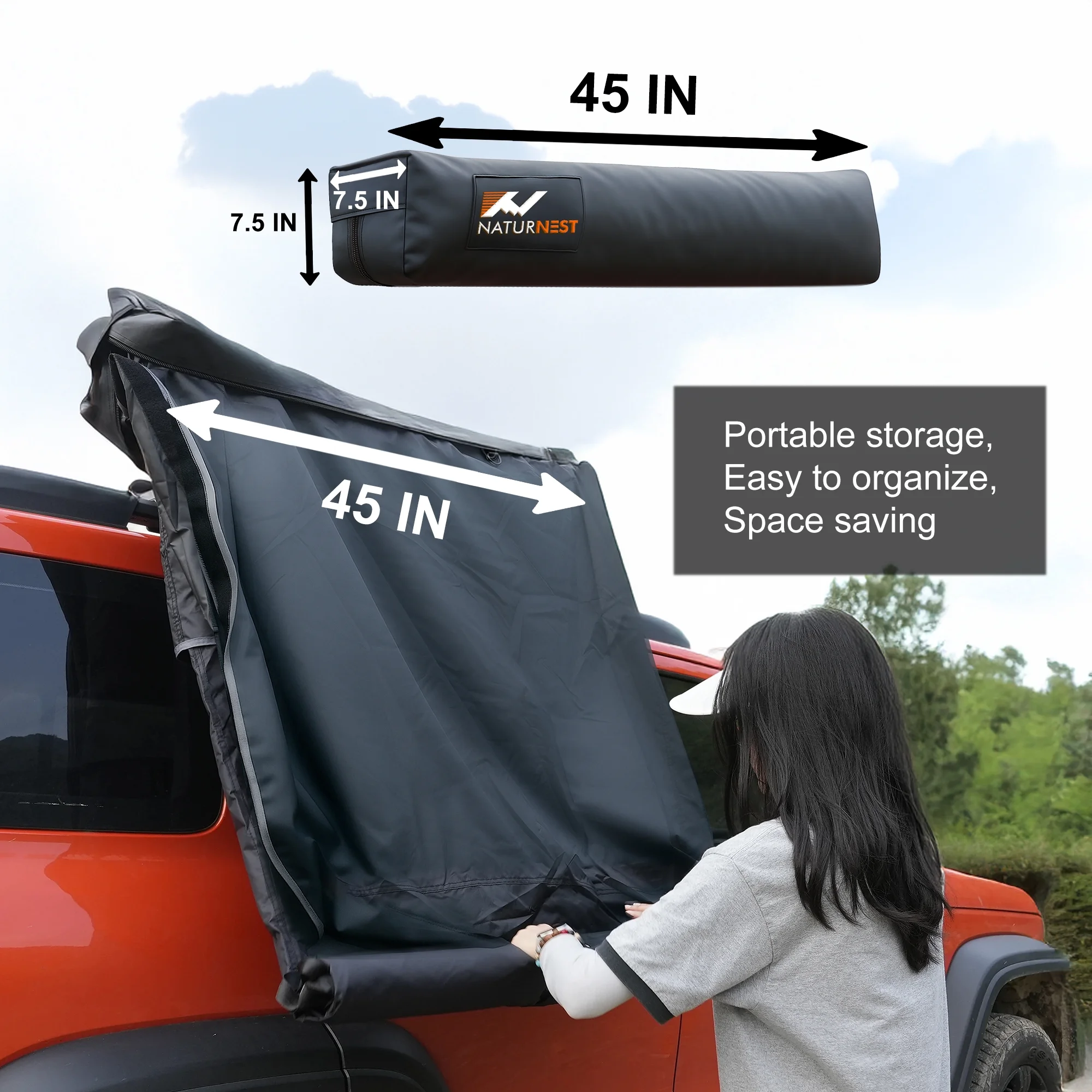 Naturnest Portable Car Camping Shower Tent Featuring a Roof and Floor Mat, Car Tents for Camping SUV, Overlanding Car Bathroom Tent Providing Privacy for Camping, Portable Shower Tent for Camping - Image 10