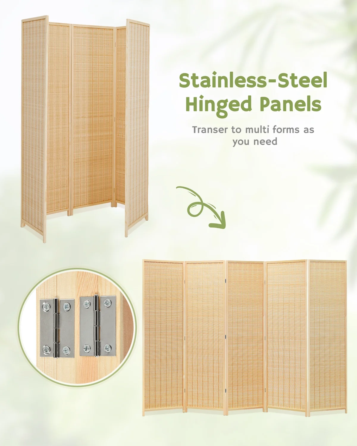 JOSTYLE 4-Panel Room Divider 6ft Tall Extra Wide Folding Privacy Screen with Diamond Double-Weave Divider for Room Separation Freestanding Red Brown - Image 20