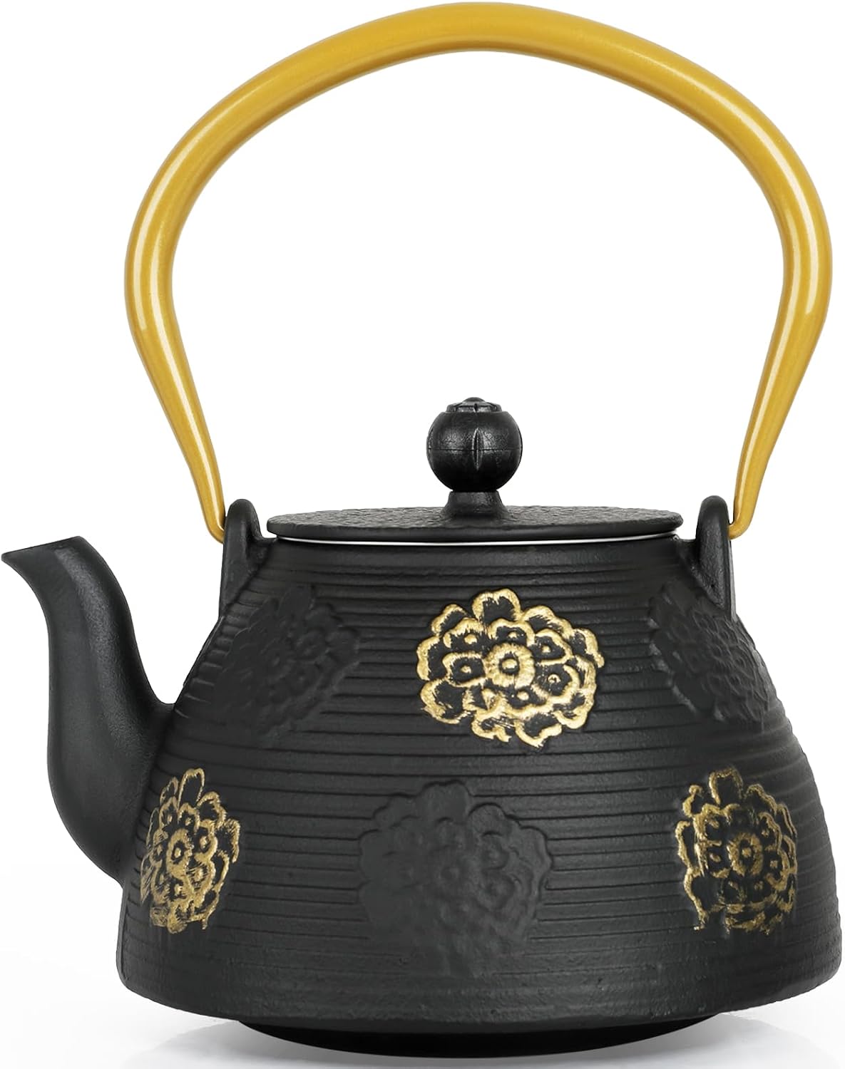 Ufine Koi Fish Cast Iron Teapot Set Stove Top Tea Kettle with 4 Cups Japanese Style Tetsubin Tea Gift Set, 26 oz with Stainless Steel Infuser