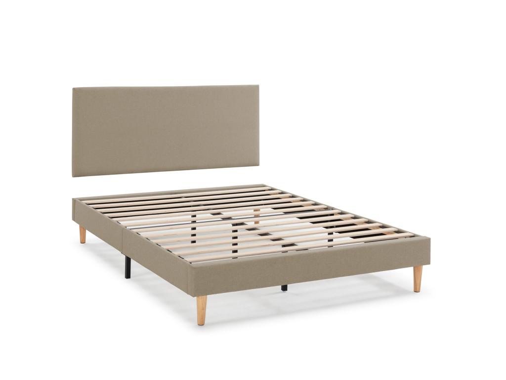 Base tapizada + Cabecero Aura 150x190 cm Beige