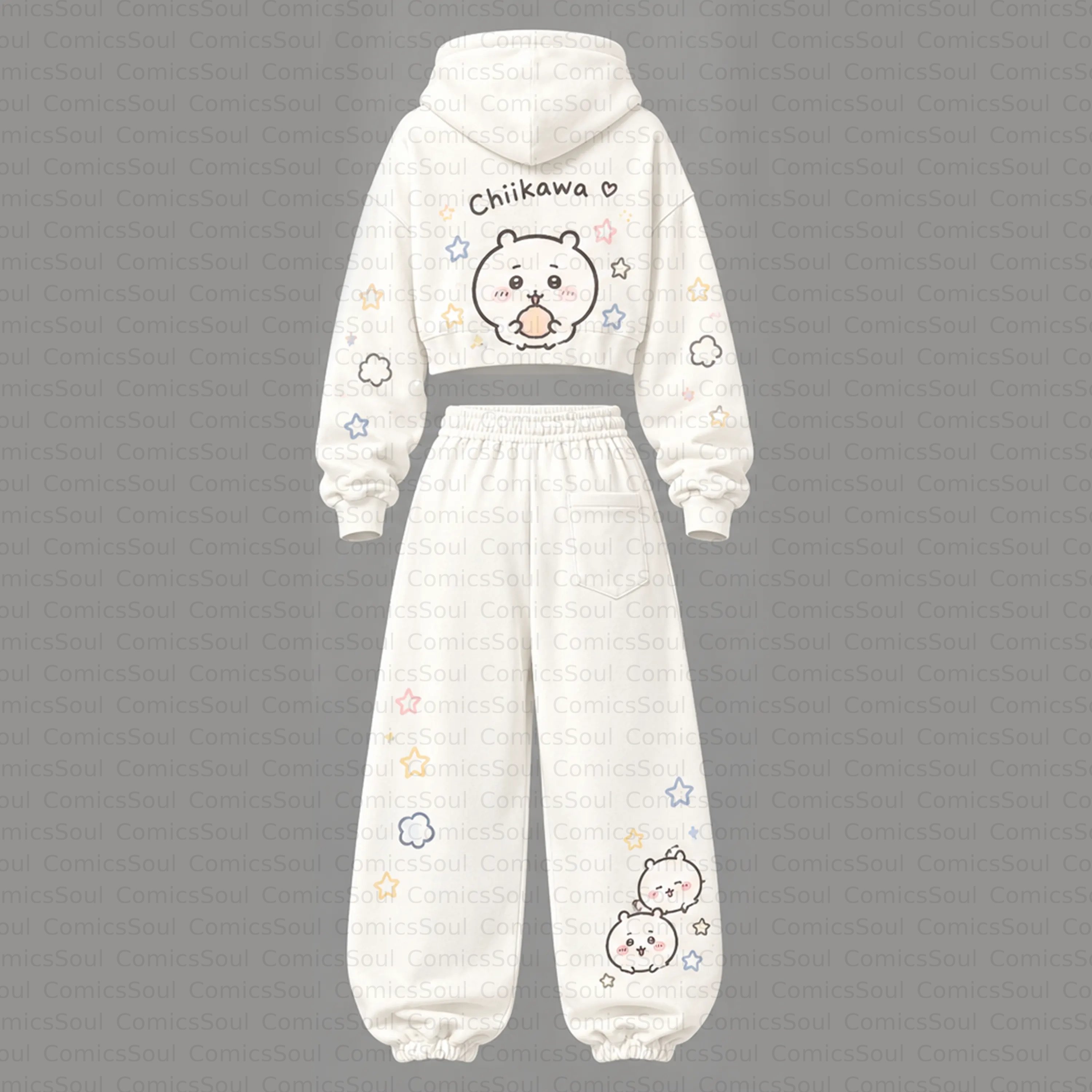 CHIIKAWA Cropped Long Sleeve Hoodie & High Waist Jogger Pants Two Piece TeeThreads Sustain the Scene with Custom Apparel