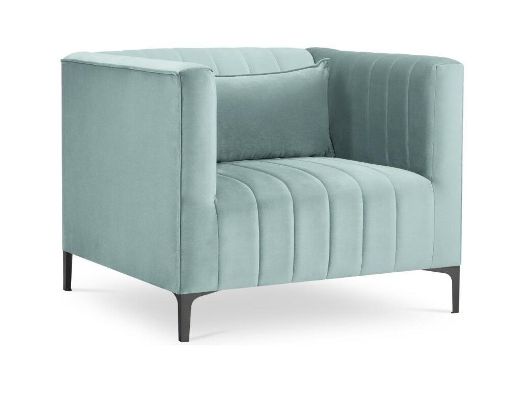 Sillón Homelyvo de terciopelo menta - 90x85x74cm