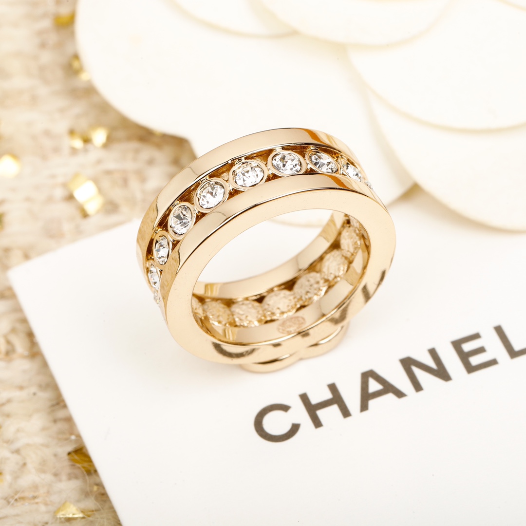 Chanel Full Diamond Wide Coco Ring - Original Replica Club