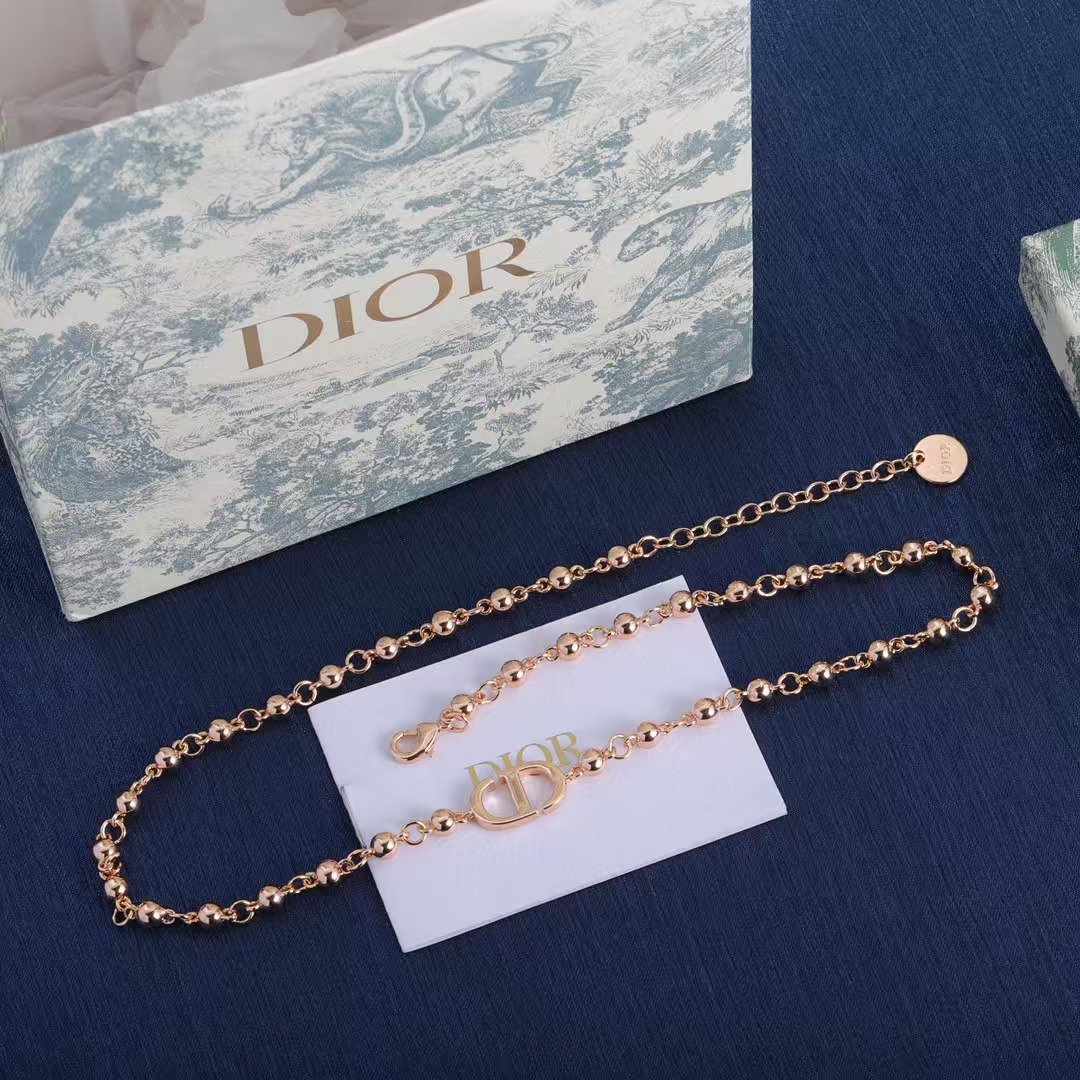 Dior Rose Gold Necklace and Bracelet - Original Replica Club