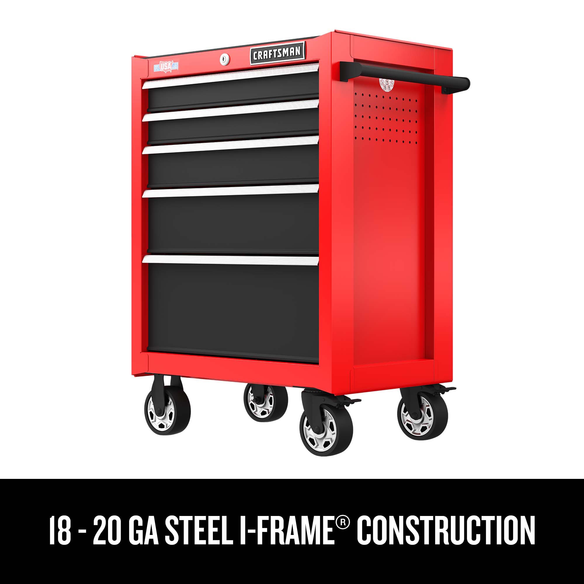 2025 2000 Series 26-in W x 36.5-in H 5-Drawer Steel Rolling Tool Cabinet (Red)