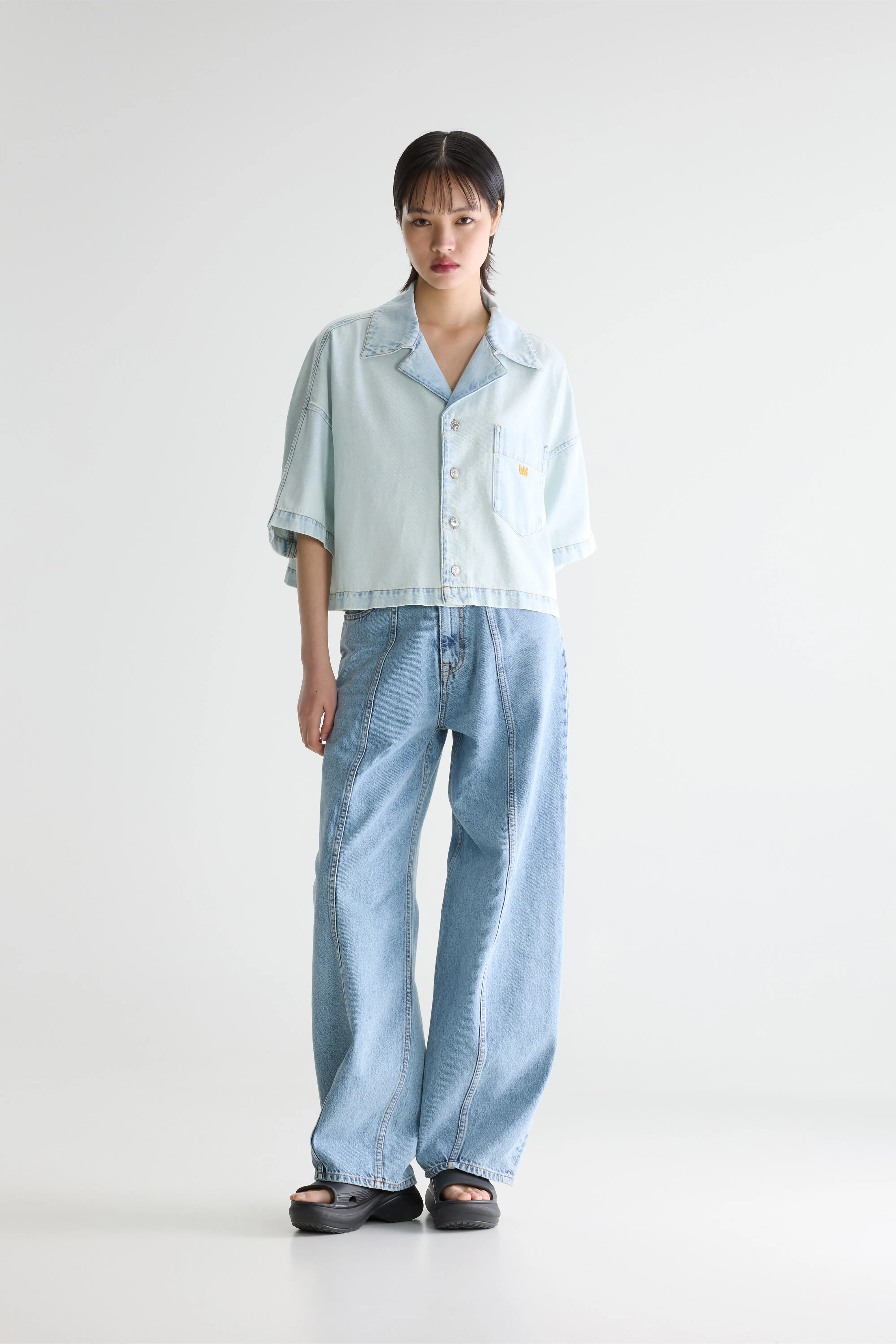 Bellerose Poppa denim shirt (261 / W / ICE BLEACH)