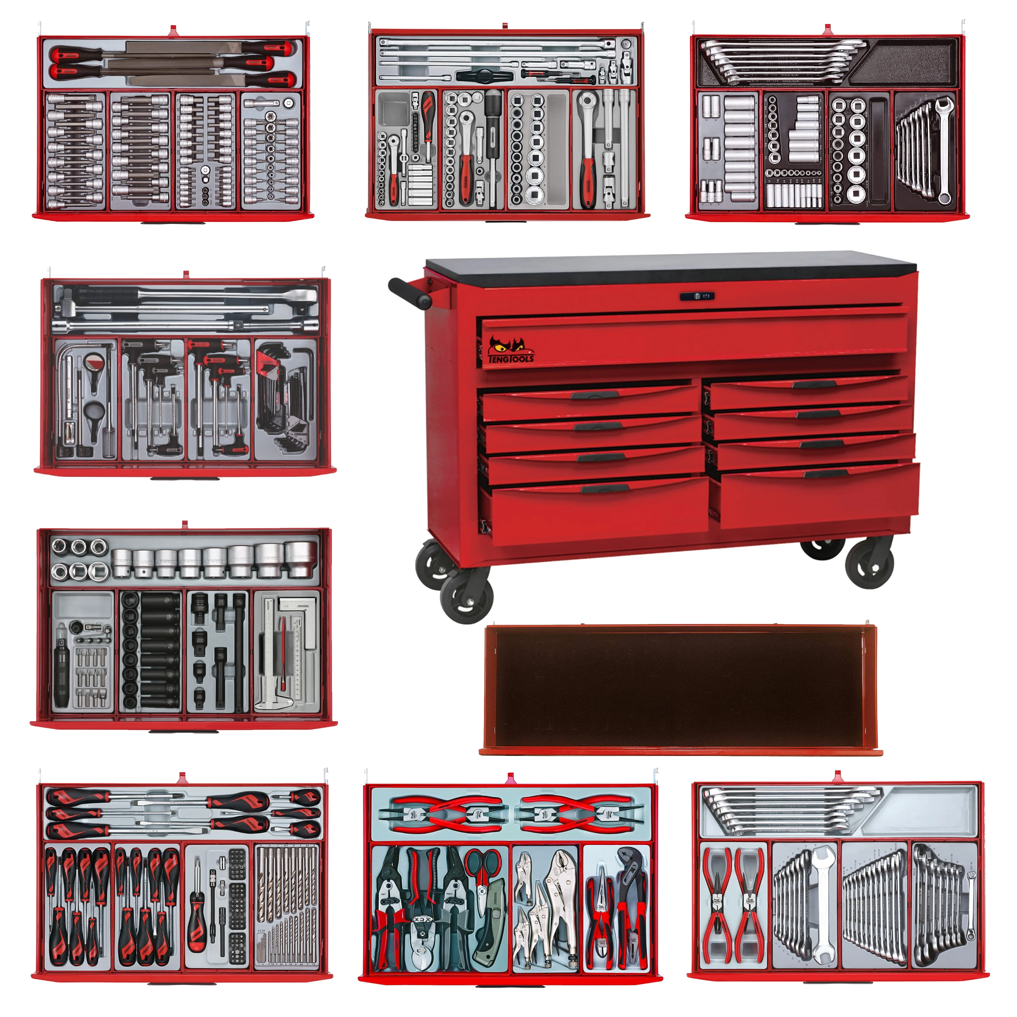 WAYFAIR Teng Tools 569 Piece Complete Mixed Mega Master Hand Tool Kit With 53 Inch Wide Roller - TCMMIND08