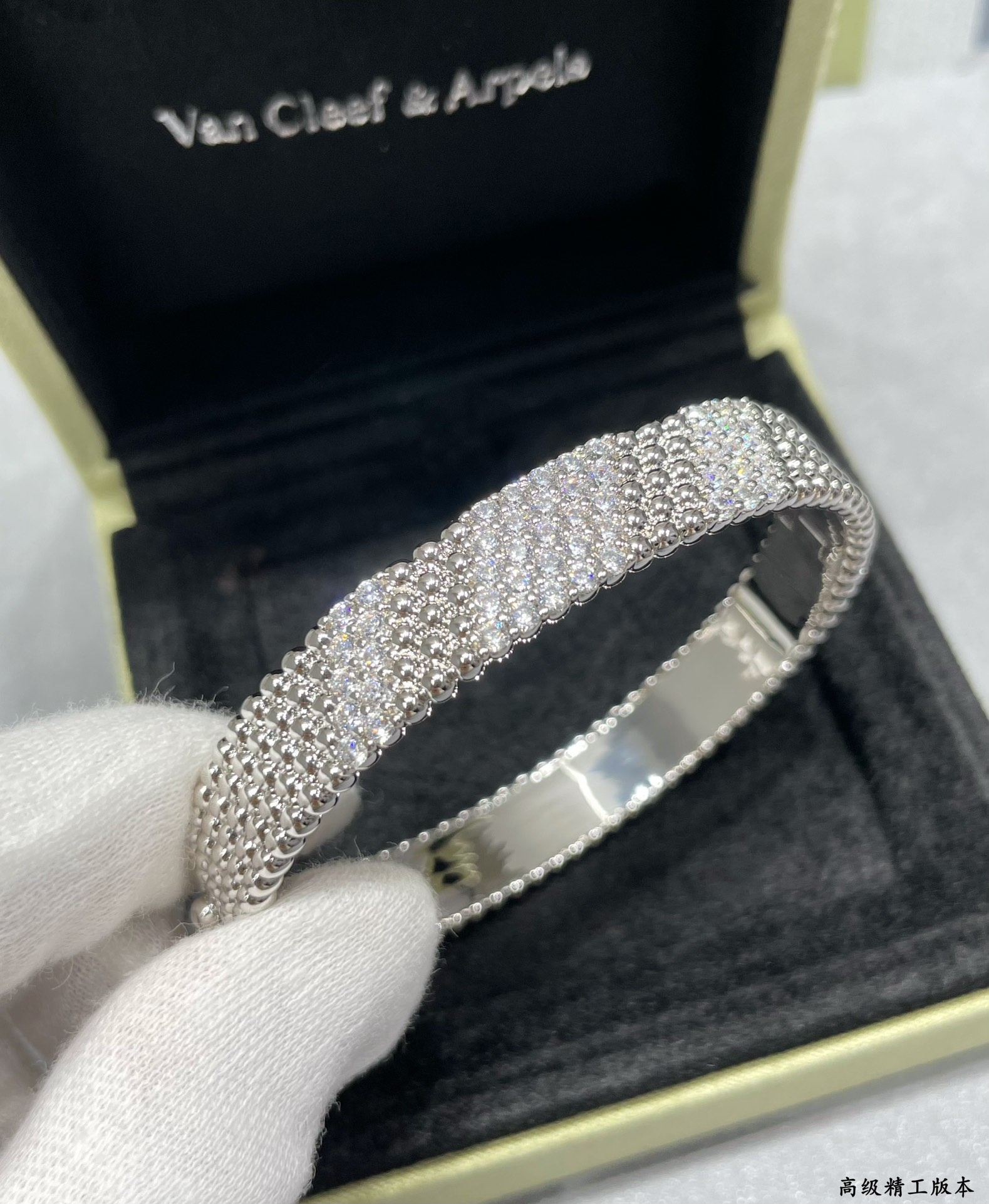 VCA Perlee Diamonds Bracelet Bangle, 5 Rows, Medium Model - Original Replica Club