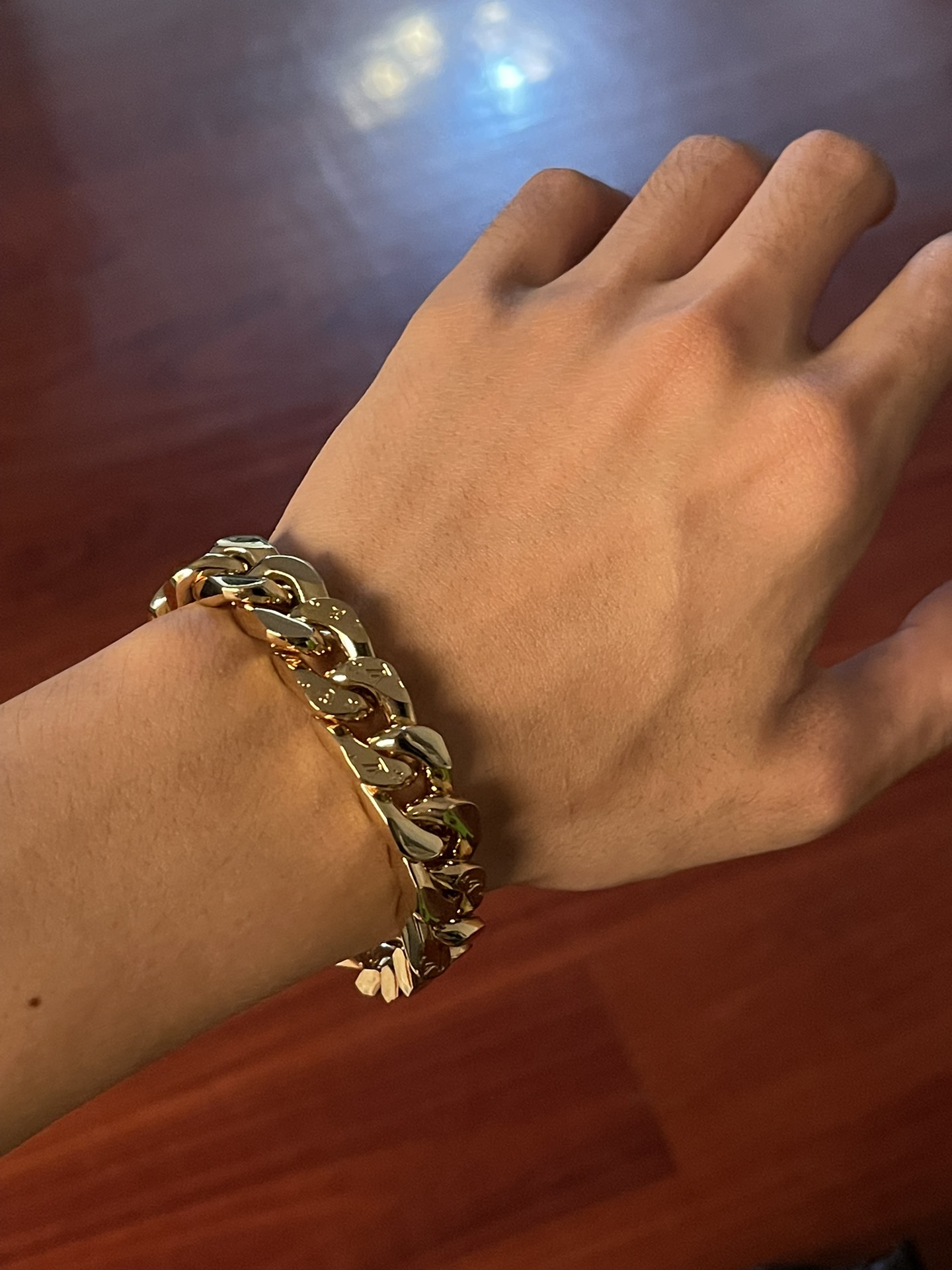 Louis Vuitton Golden Cuban Chain Bracelet Men - Original Replica Club