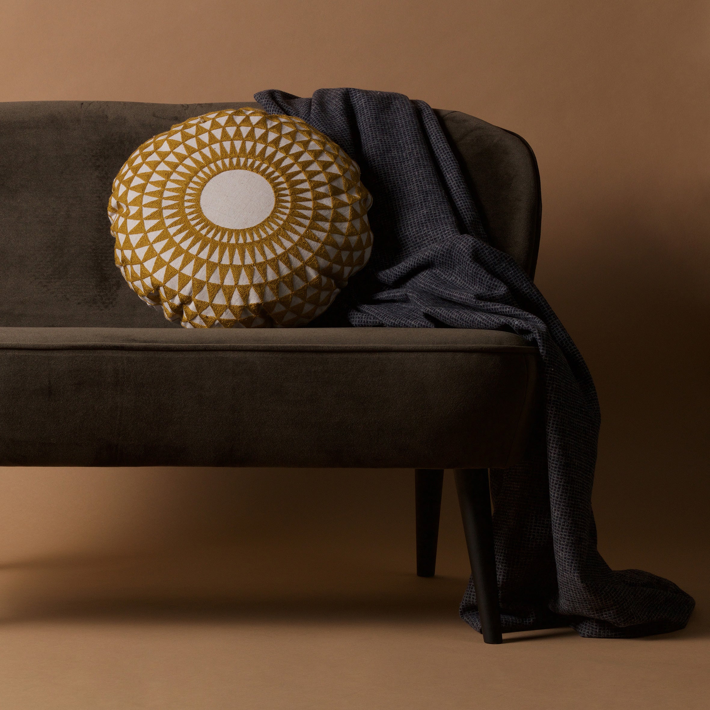 WOOOD Sara Bankje - Velvet - Warm Green