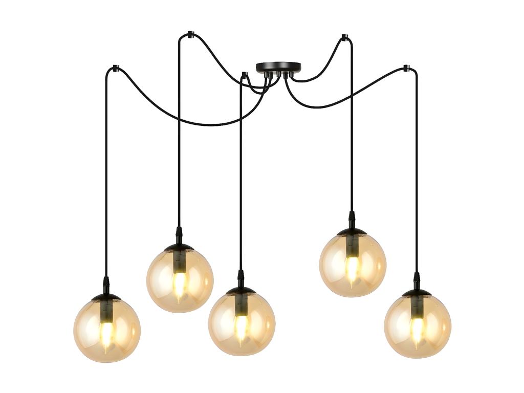 Lámpara de Suspensión Gigi, Negro, Ámbar, 200x200x70 cm, Laocacasas