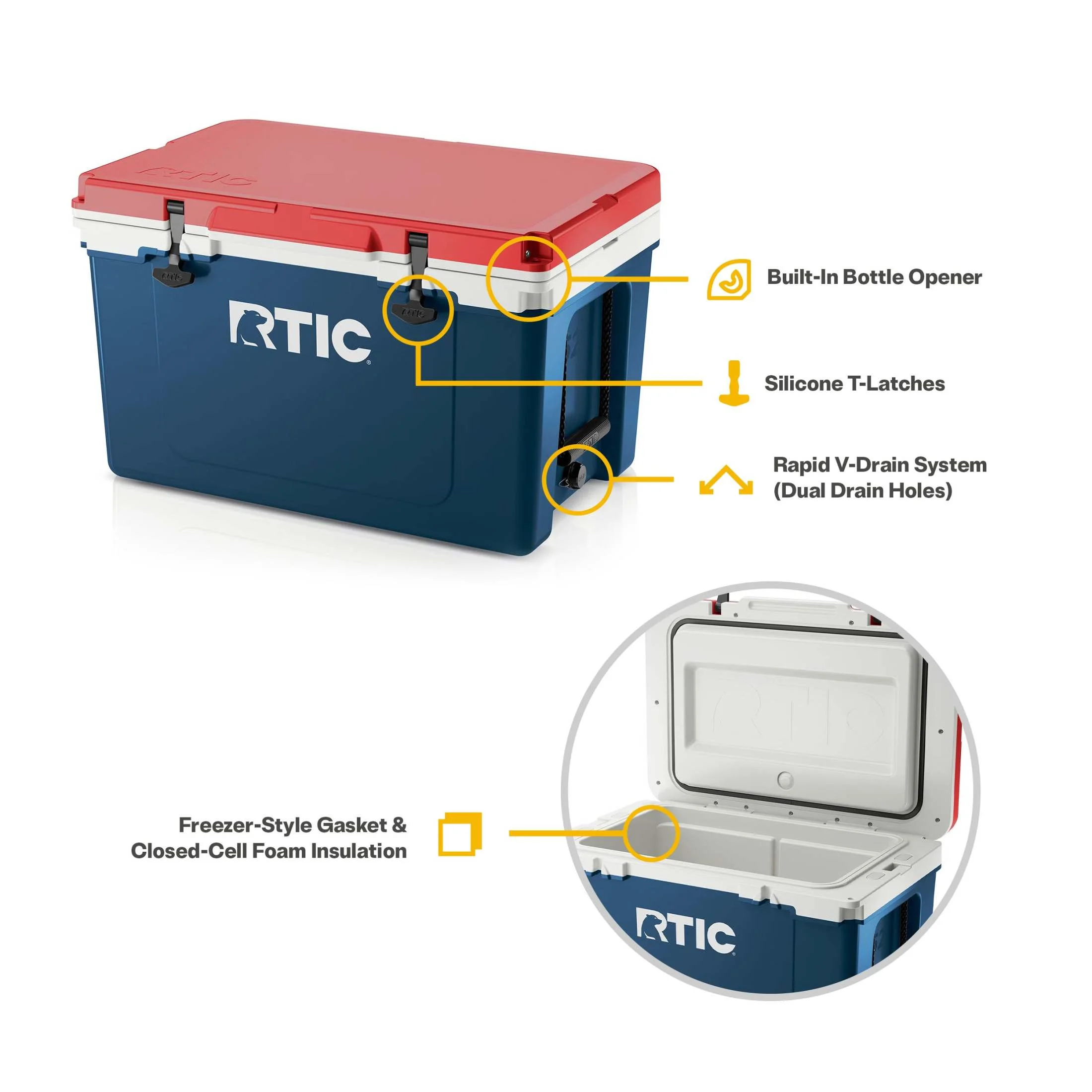 RTIC 52 QT Ultra-Light Hard-Sided Ice Chest Cooler, Fits 76 Cans, Trailblazer - Image 40
