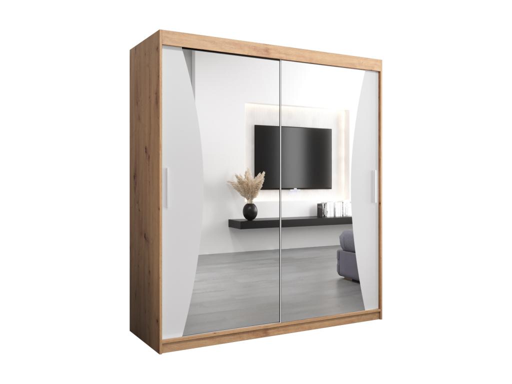 ARMARIO Cozetiq DE PUERTAS CORREDERAS 200/180/62 2 puertas artisan/blanco