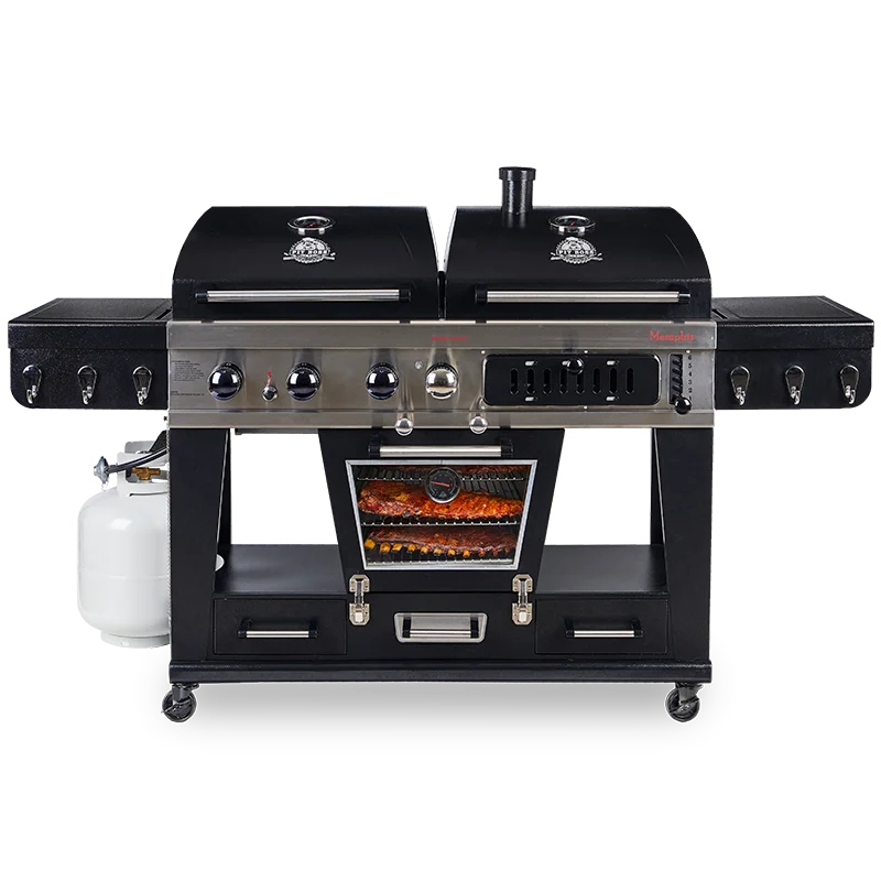 Pit Boss Memphis Ultimate Gas and Charcoal Combo Grill with Electric Smoker - Image 3