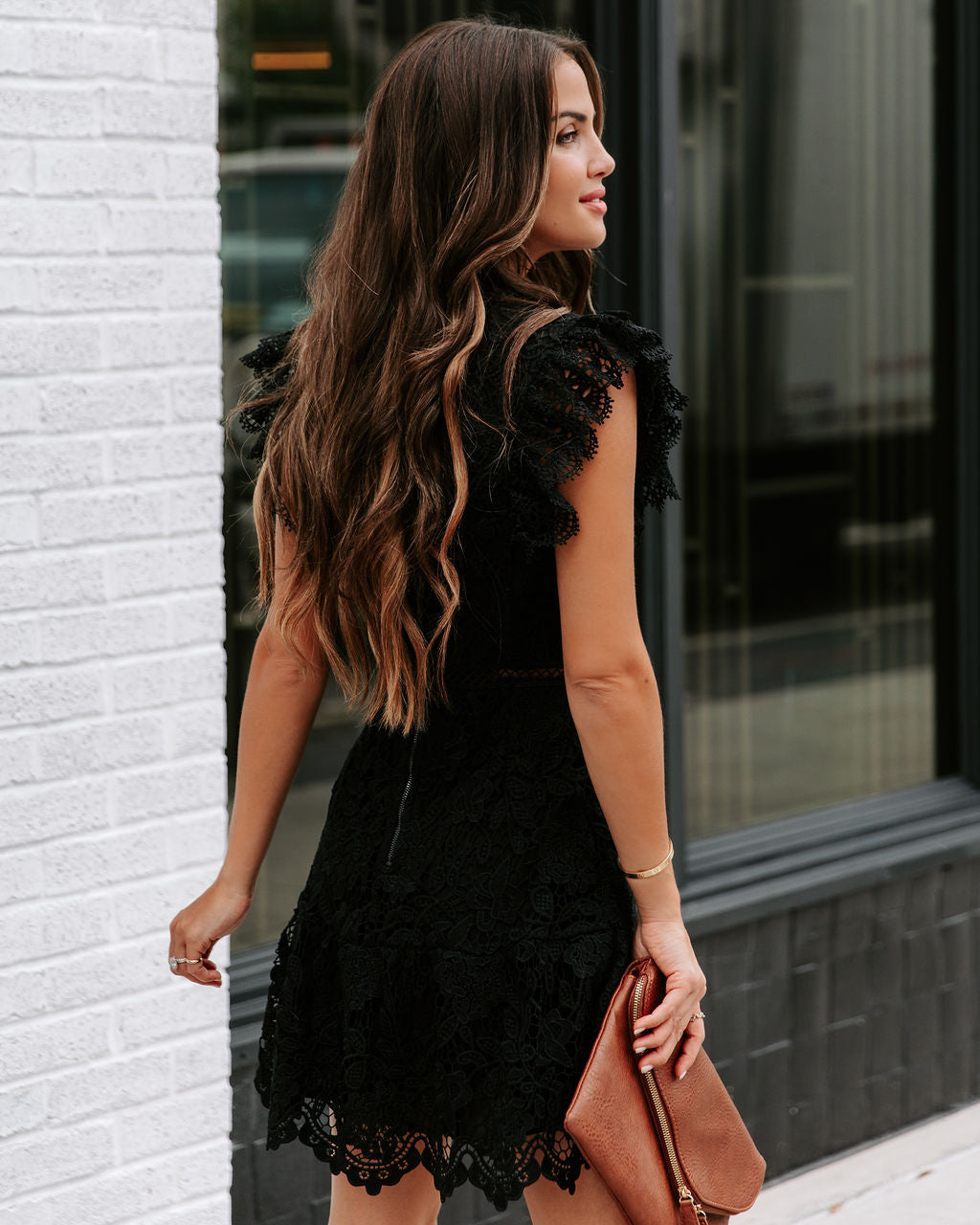 Hidden Treasures Crochet Mini Dress - Black - Se7enfashion