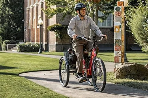 2025 Schwinn Meridian Adult Tricycle Bike Mens and Womens Three Wheel Beach Cruiser 26-inch Wheels Low Step-Through Frame Wide Seat Rear Folding Basket Sin