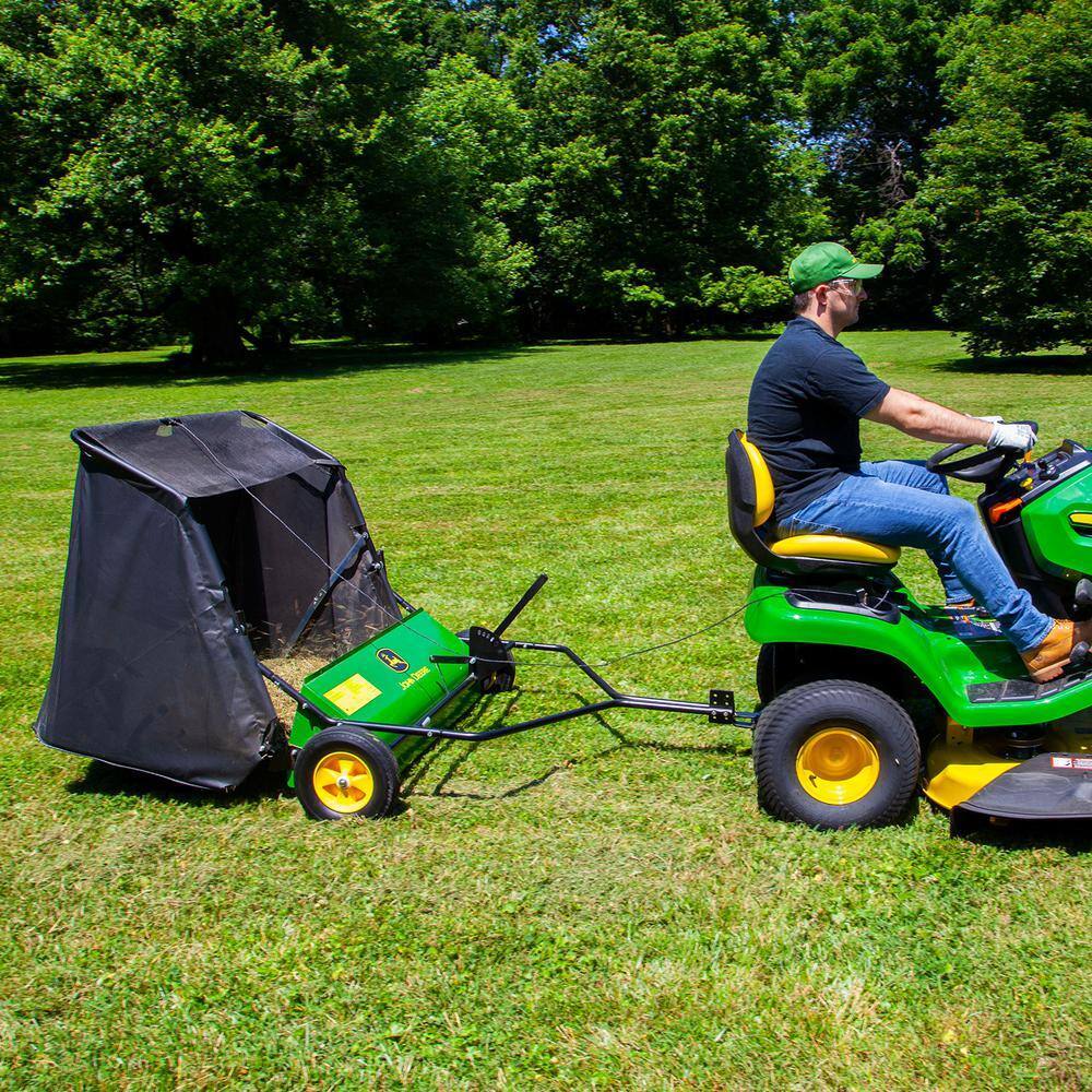 John Deere 42′′ Tow-Behind Lawn Sweeper, 24 cu. ft. Capacity, Adjustable Brushes