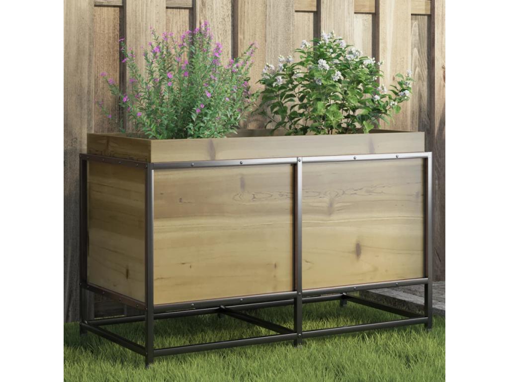 Jardinera de madera de pino impregnada 80x40x50 cm
