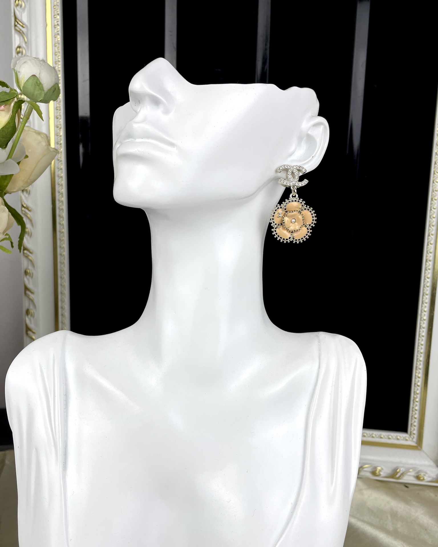 Chanel Enamel Camellia Earrings - Original Replica Club