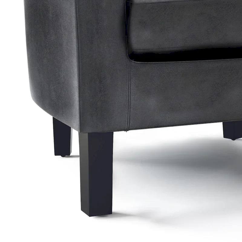 Modern Tub Accent Chair with Upholstered Seat and Wooden Legs