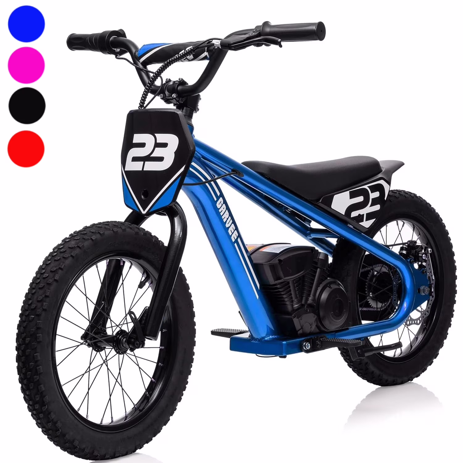 Aoile Electric Dirt Bike for Kids, 24V 5.2Ah Electric Motorcycle with 16" Tires, Electric Balance Bike w/Adjustable Speeds & Detachable Battery, Black - Image 3