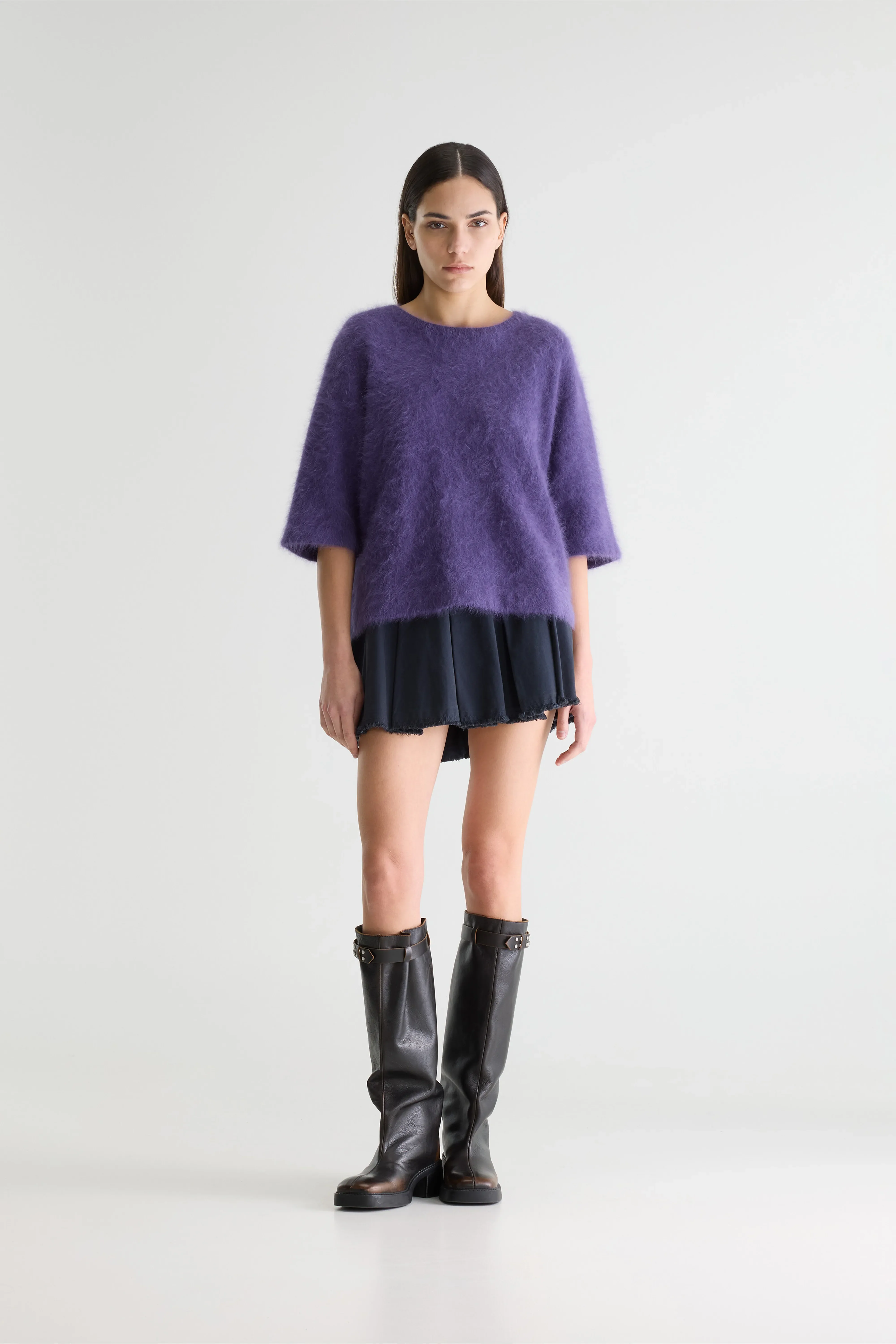 Bellerose Dime angora-blend sweater (261 / W / GRAPE)