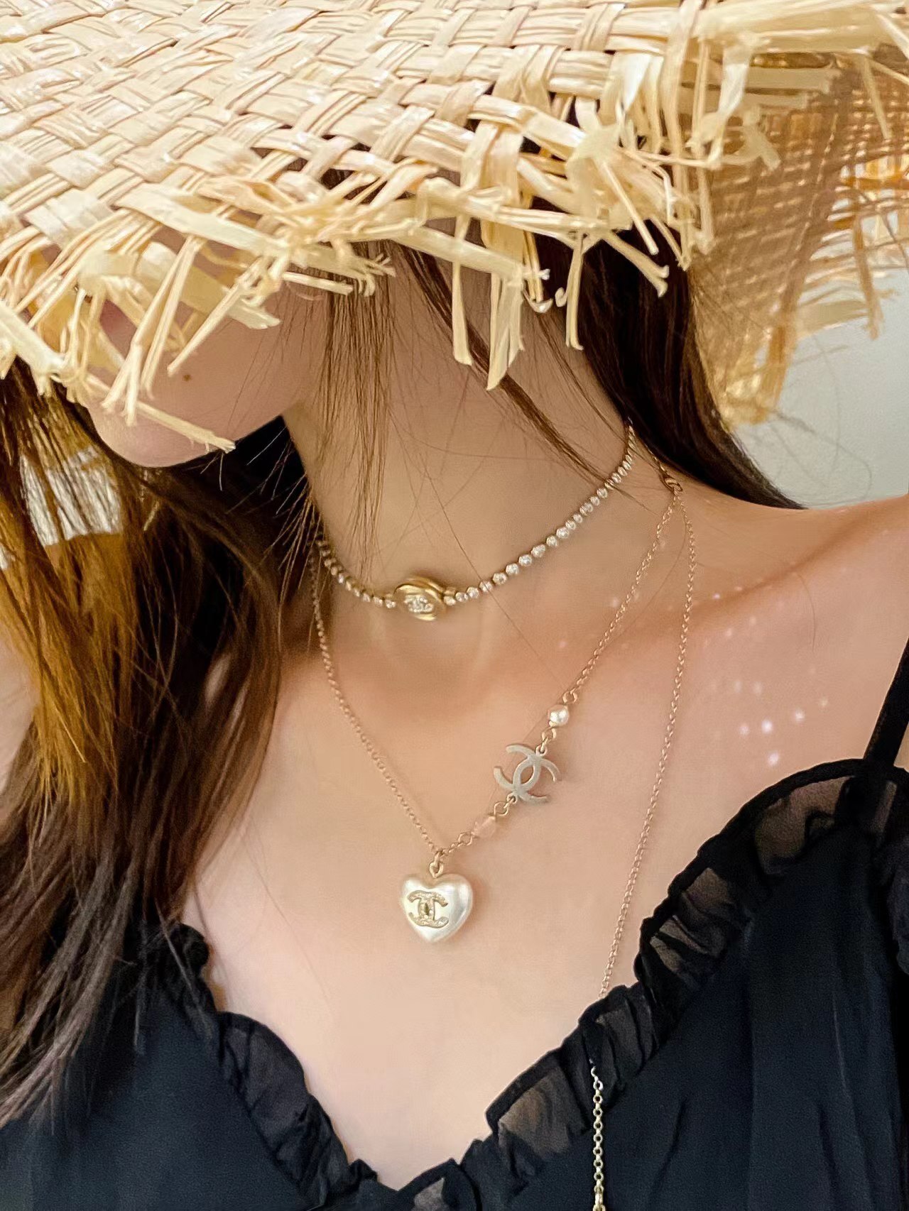 Chanel Pearl Love Heart Pendant Necklace - Original Replica Club