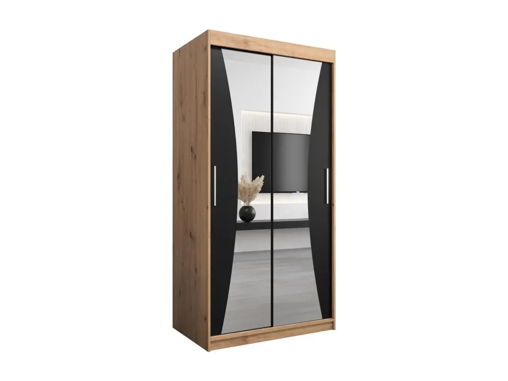 ARMARIO Quietena DE PUERTAS CORREDERAS 200/100/62 2 puertas artisan/negro