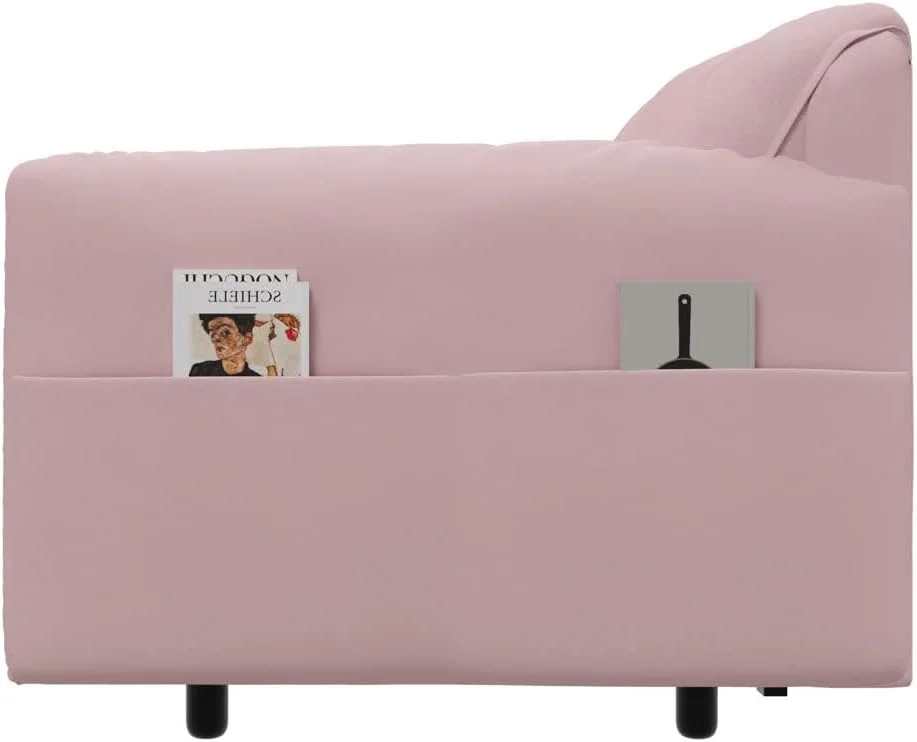 Tabaray 63.8" Futon Sofa Bed Queen Size, Pull Out Bed, 3-in-1 Convertible Sleeper Sofa with Side Pocket, Modern Plush Velvet Futon Couch for Living Room, Small Space, Apartment, Bedroom, Black - Image 25