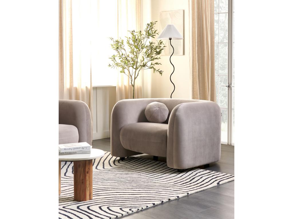 Sillón Confortzx Terciopelo Gris pardo