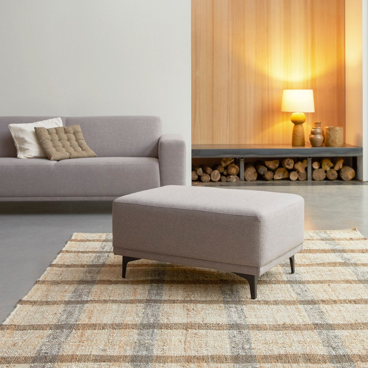 Tikamoon - Lars - Voetenbank in grijze stof