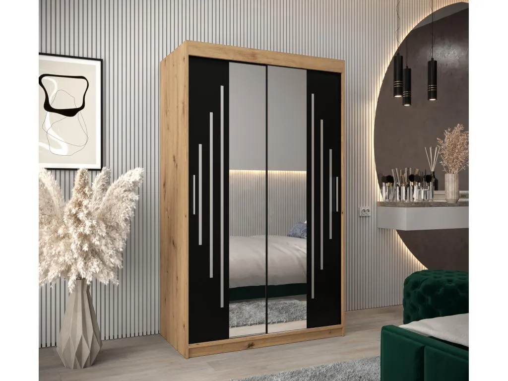 ARMARIO Prietocasa 1 DE PUERTAS CORREDERAS 200/120/62 2 puertas (artisan/negro)