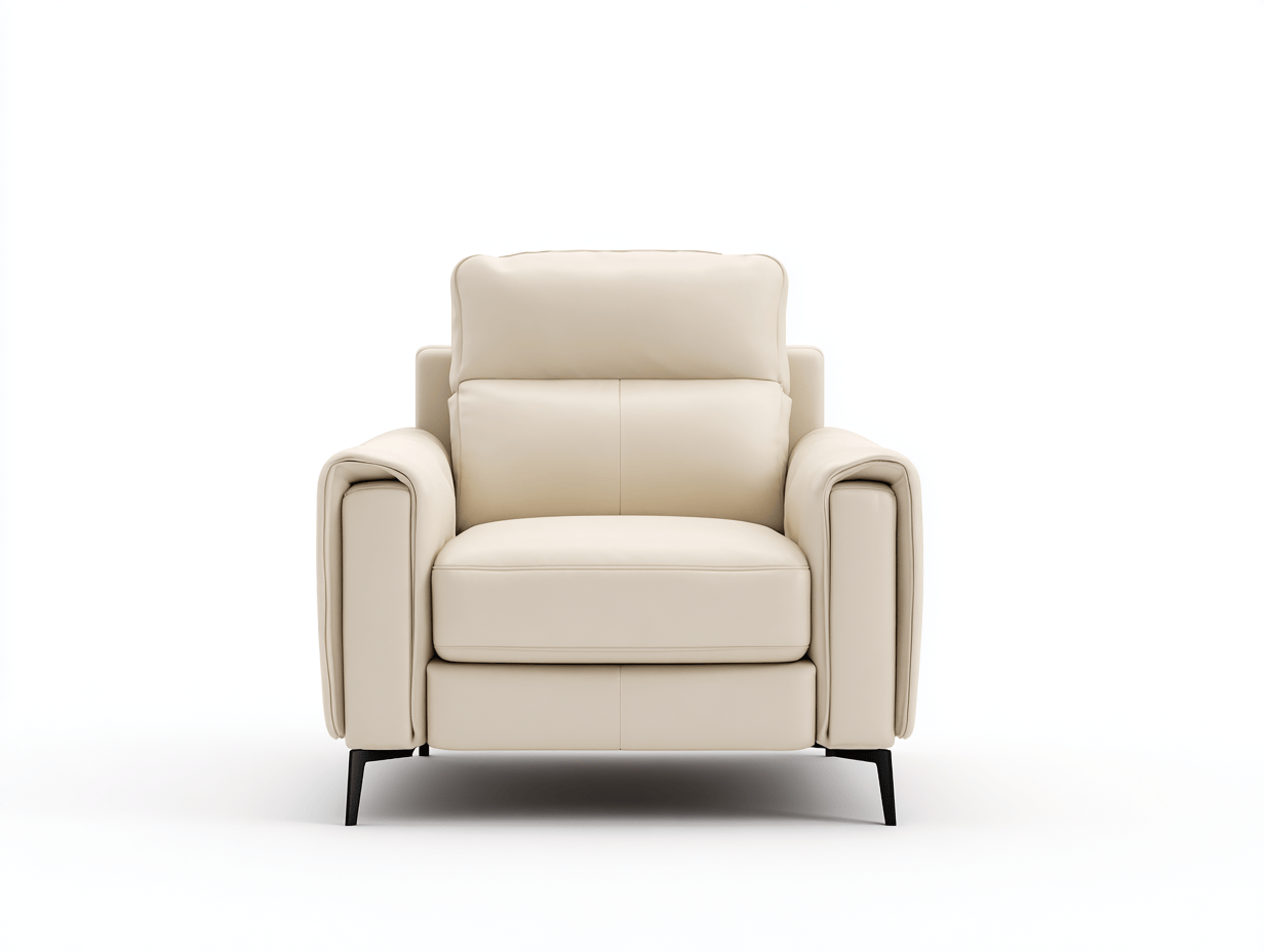 Sillón individual – cuero sintético – beige – estilo moderno