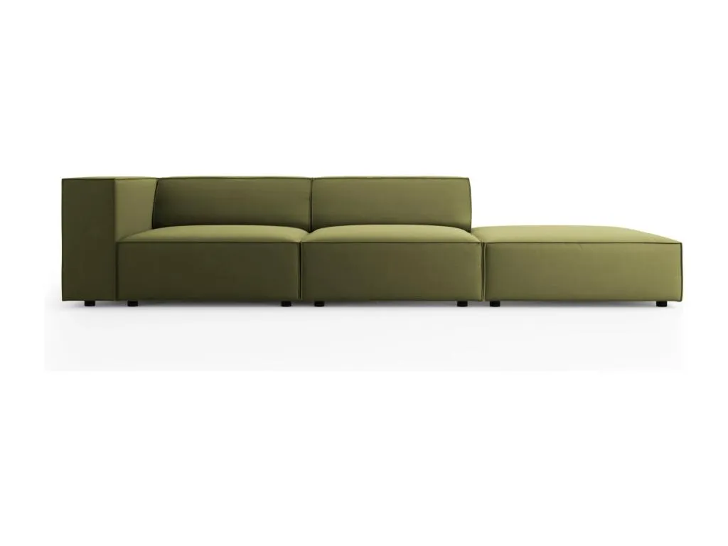 Decocasaes - Sofá derecho Decocasaes 4 plazas de terciopelo verde claro - 262x102x70cm ytmt42373