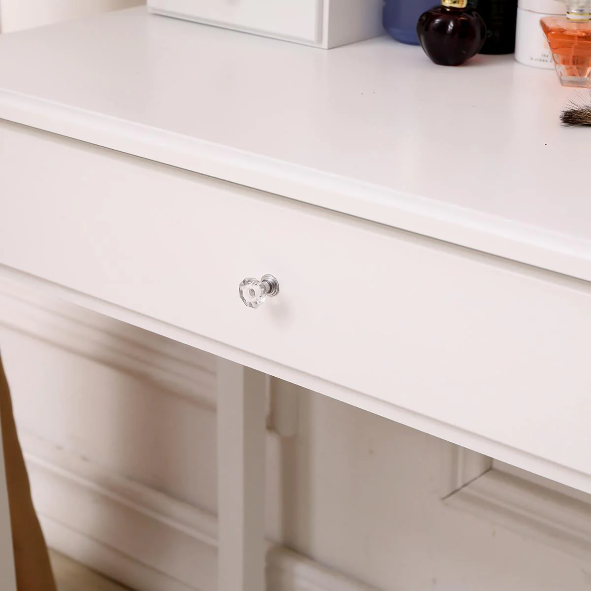 Ktaxon Makeup Vanity Table Set Mirror with LED Lights Dressing Table and Stool Set,Bedroom Vanities Tables with Benches - Image 10