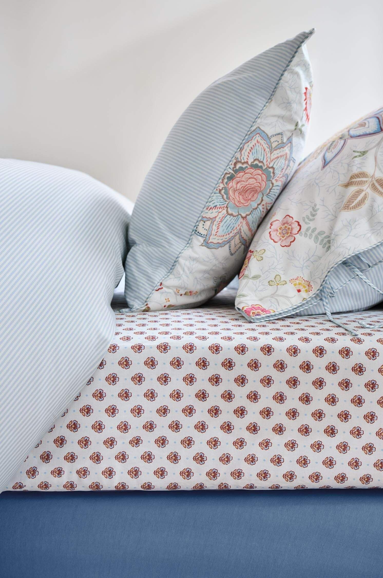 Fitted sheet Jaipur Flower Light Blue