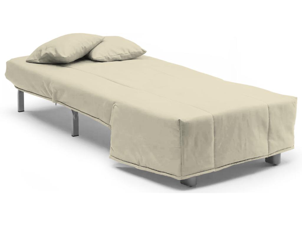 Sofa cama Decocasaes Sofá individual Made in Italy Sillón de salón con apertura trolley en tela acolchada con almohadas incluidas Cm cdld65505