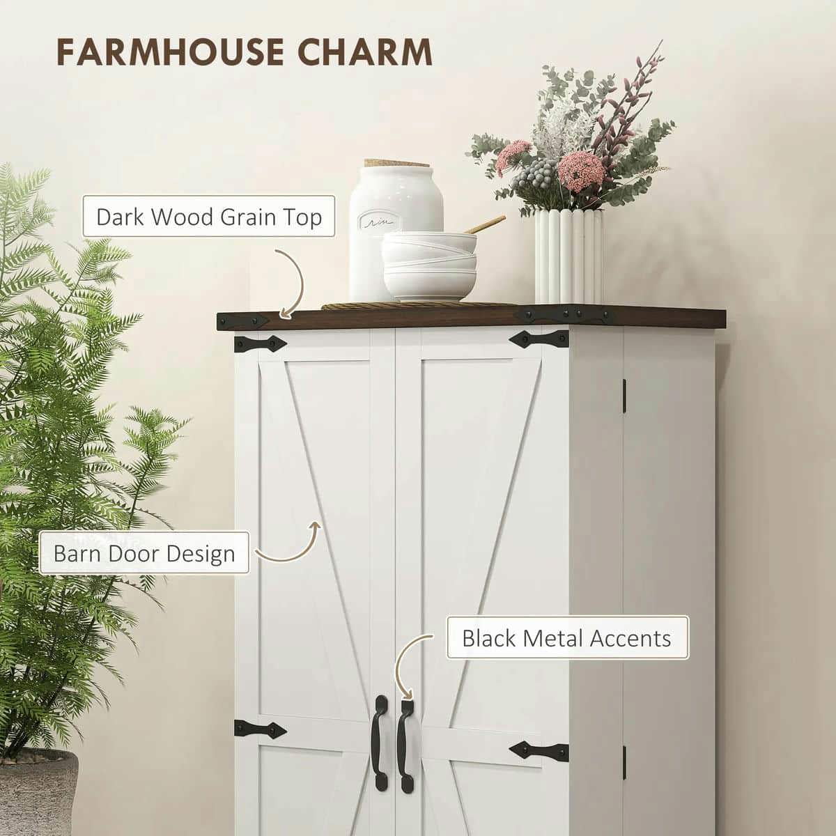 Spaco 17-Tier Kitchen Small Pantry Cabinet with 2 Doors and 6 Adjustable Shelves, Cabinet Pantry, Freestanding 5-Tier Shelving Pantries for Kitchen Storage, Gray - Image 22