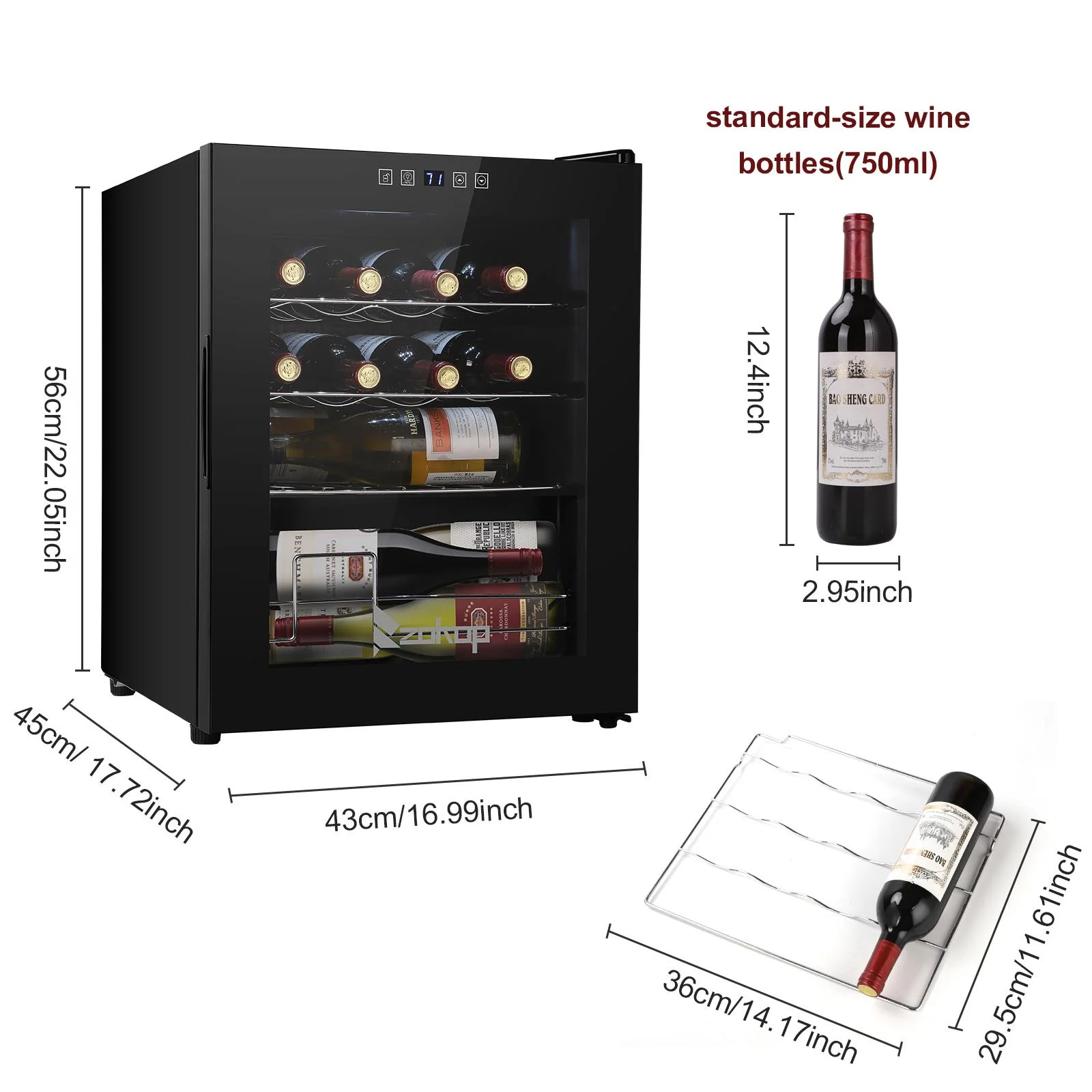 Ktaxon 18 Bottle Compressor Wine Cooler Freestanding Wine Fridge, Fast Cooling, Low Noise - Image 42