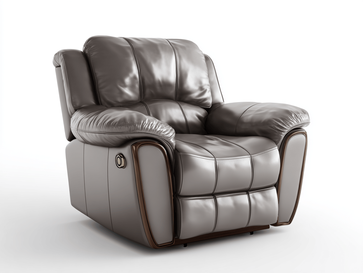 Sillón reclinable eléctrico tapizado en piel sintética gris 95×100×105 cm – con mecanismo motorizado y reposapiés integrado