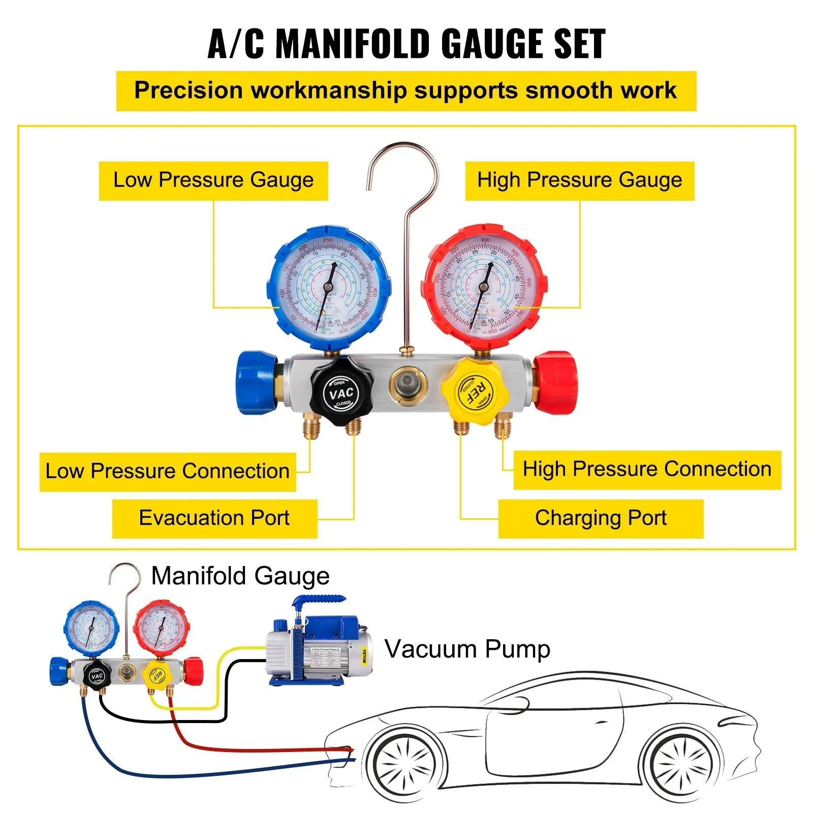 HVAC Vacuum Pump Kit, 4.8 CFM, 1/3 HP, Single Stage, 5 Pa - ZK44.8CFM - Image 4 HVAC Vacuum Pump Kit, 4.8 CFM, 1/3 HP, Single Stage, 5 Pa - ZK44.8CFM - Image 4