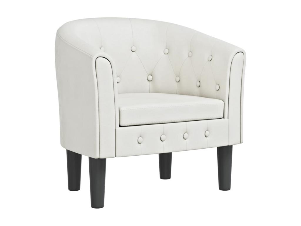 Sillón cuero sintético blanco