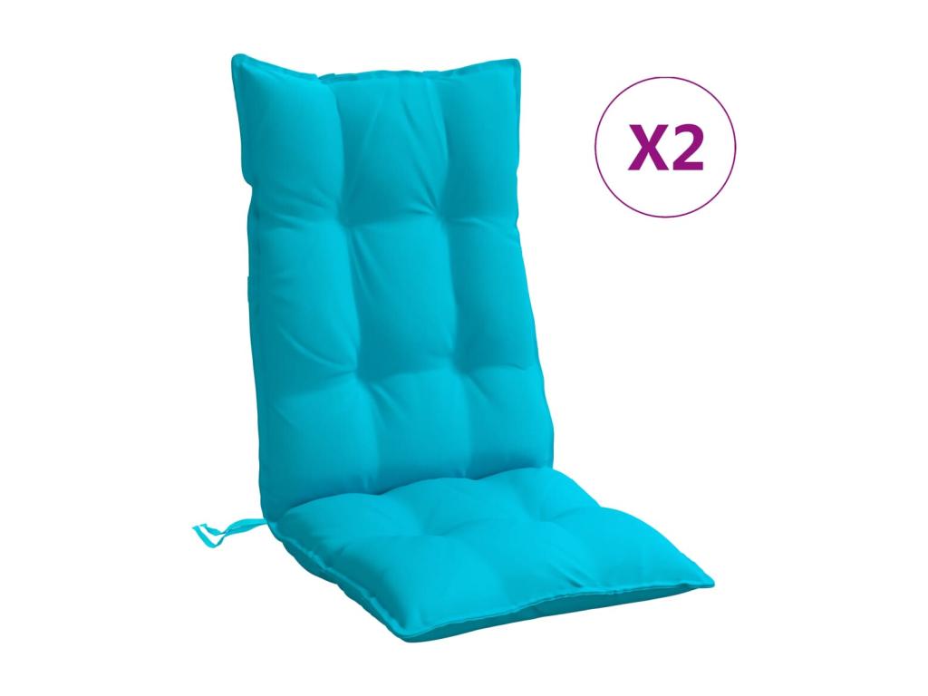 Cojines para silla con respaldo alto 2 uds tela Oxford turquesa