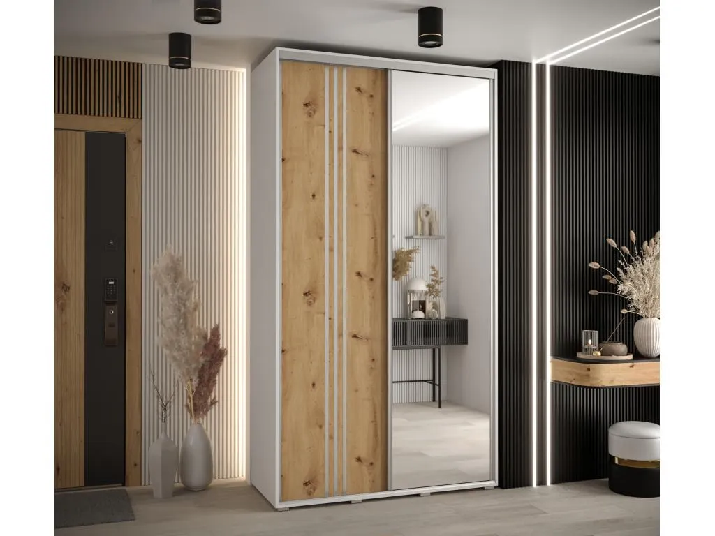 ARMARIO Mobtrendy 7 DE PUERTAS CORREDERAS 235.2/140/45 2 puertas (Blanco/Artisan/Plata) vbeb92584