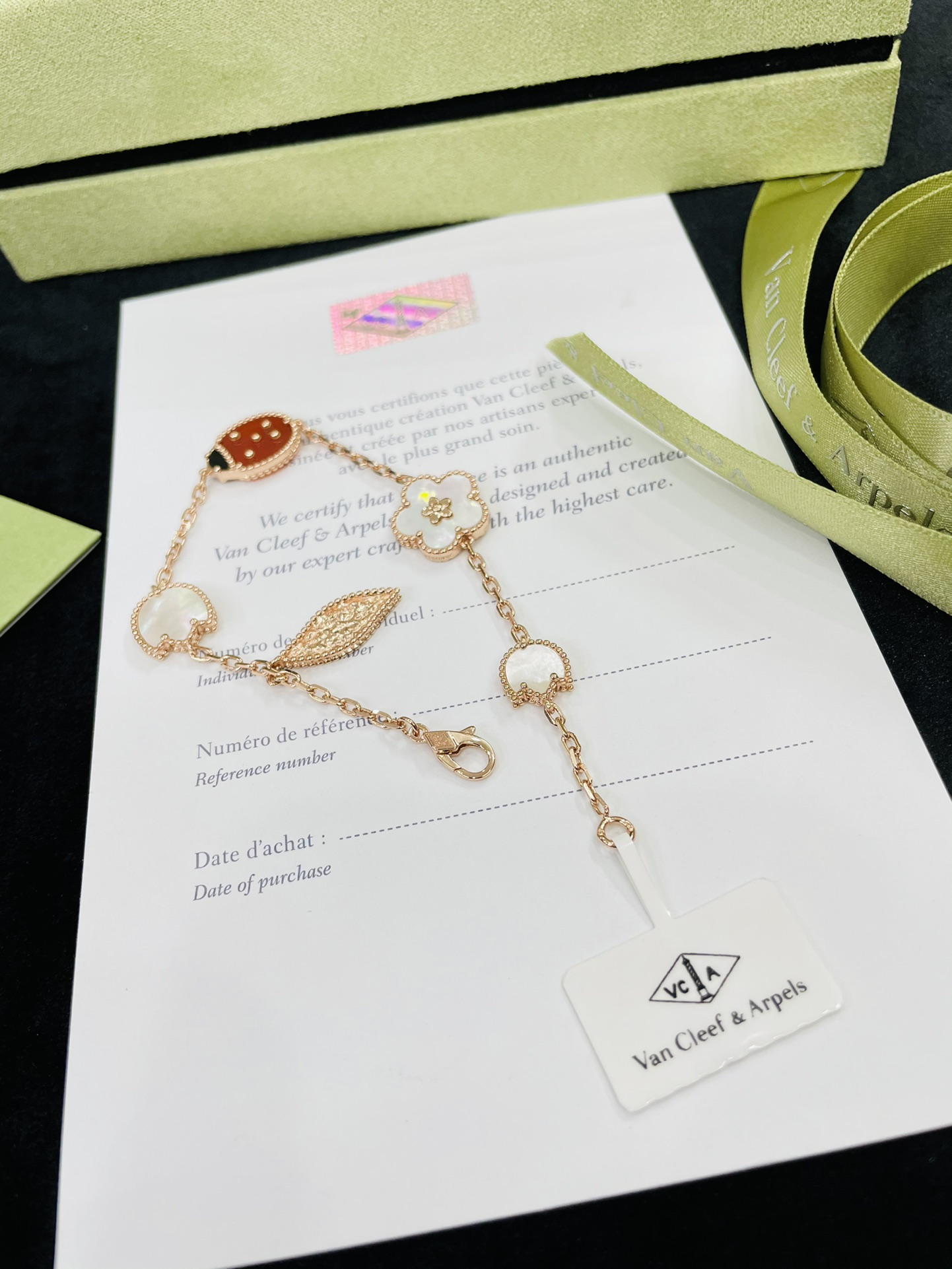 VCA Fauna Ladybug Lucky Spring Bracelet, 5 Motifs - Original Replica Club