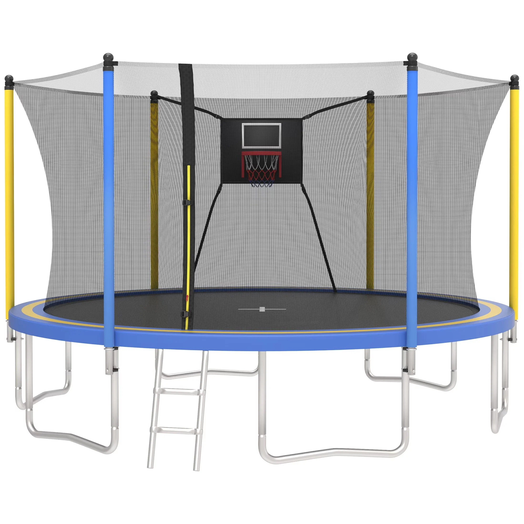 SHINPT 14ft Outdoor Trampoline With Safety Net, Basketball Hoop And Ladder - Image 4 SHINPT 14ft Outdoor Trampoline With Safety Net, Basketball Hoop And Ladder - Image 4